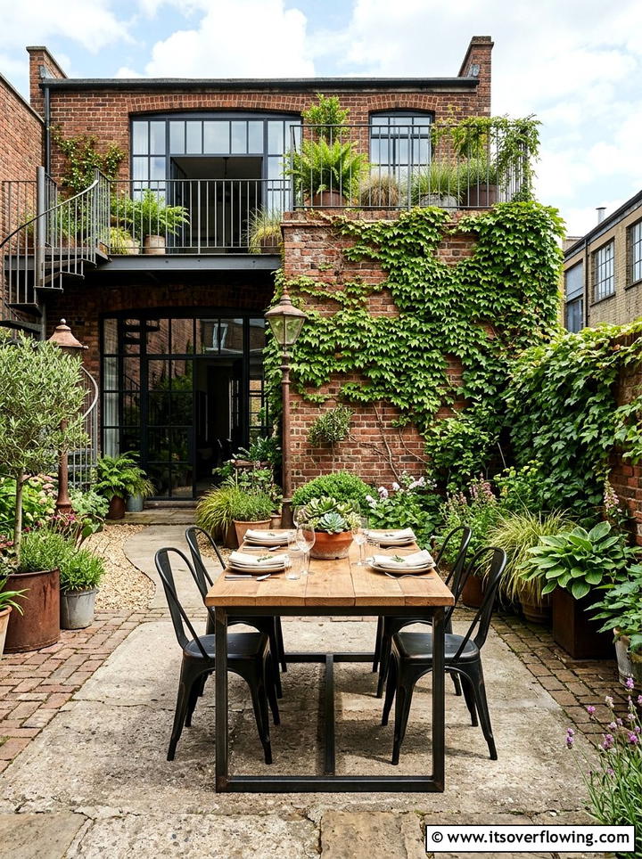 Industrial style garden loft - 25 creative garden ideas with outdoor dining spaces