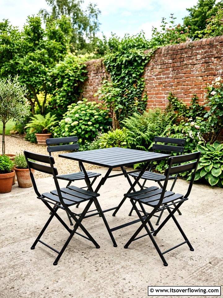 Industrial style metal folding furniture - 25 small garden ideas with foldable seating
