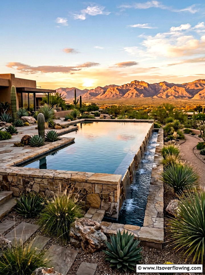 Infinity edge water basin - 25 garden design ideas with water features