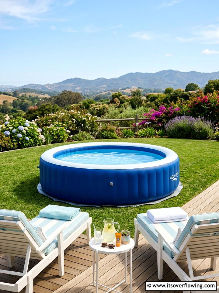 Inflatable Pool Deck - 25 backyard ideas for rental homes