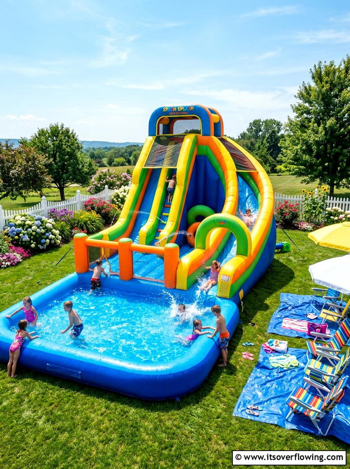 Inflatable water park - 25 backyard ideas for kids