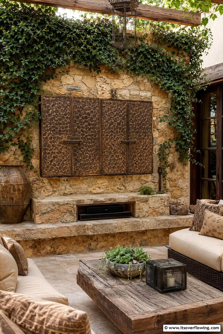 Innovative Cable Management - 30 Outdoor TV Ideas for Entertainment Under the Sky