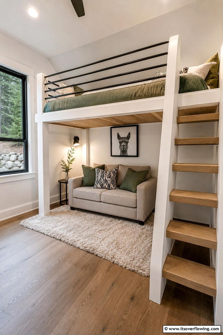 Innovative Lofted Beds - 30 Small Guest Room Ideas for Cozy, Welcoming Spaces