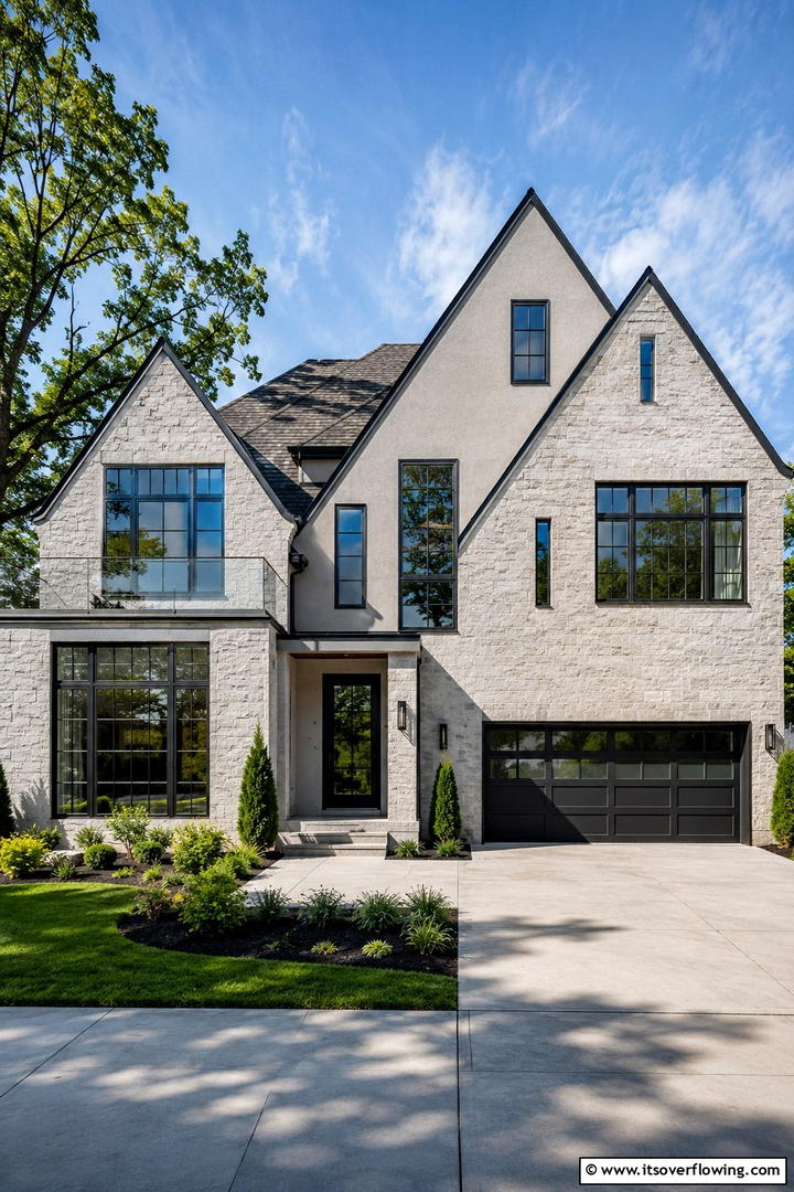 Innovative Window Arrangements - 30 Modern Tudor Exterior Ideas for Timeless Curb Appeal
