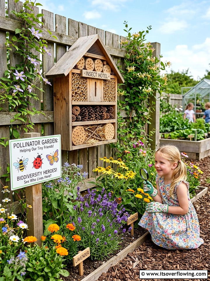 Insect Hotel In Corner Garden - 25 small garden ideas with kids corner
