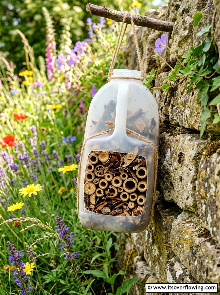 Insect Hotel Structure - 25 recycled garden ideas with milk jugs