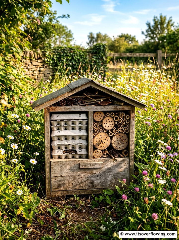 Insect habitat - 25 recycled garden ideas with egg cartons