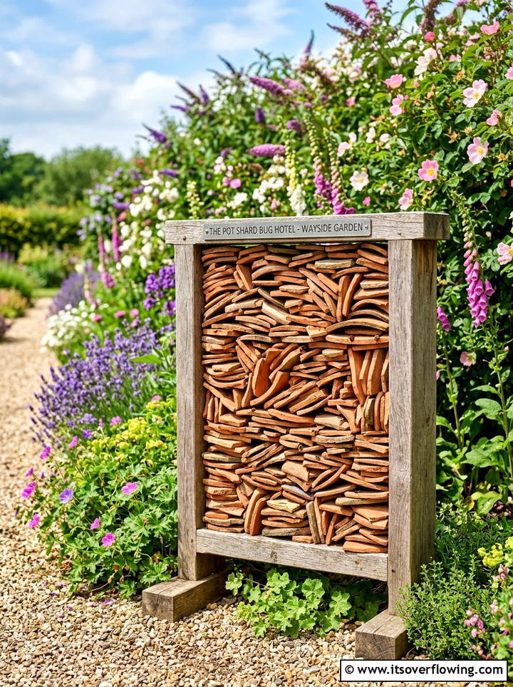 Insect hotel from pot shards - 25 recycled garden ideas with broken pots