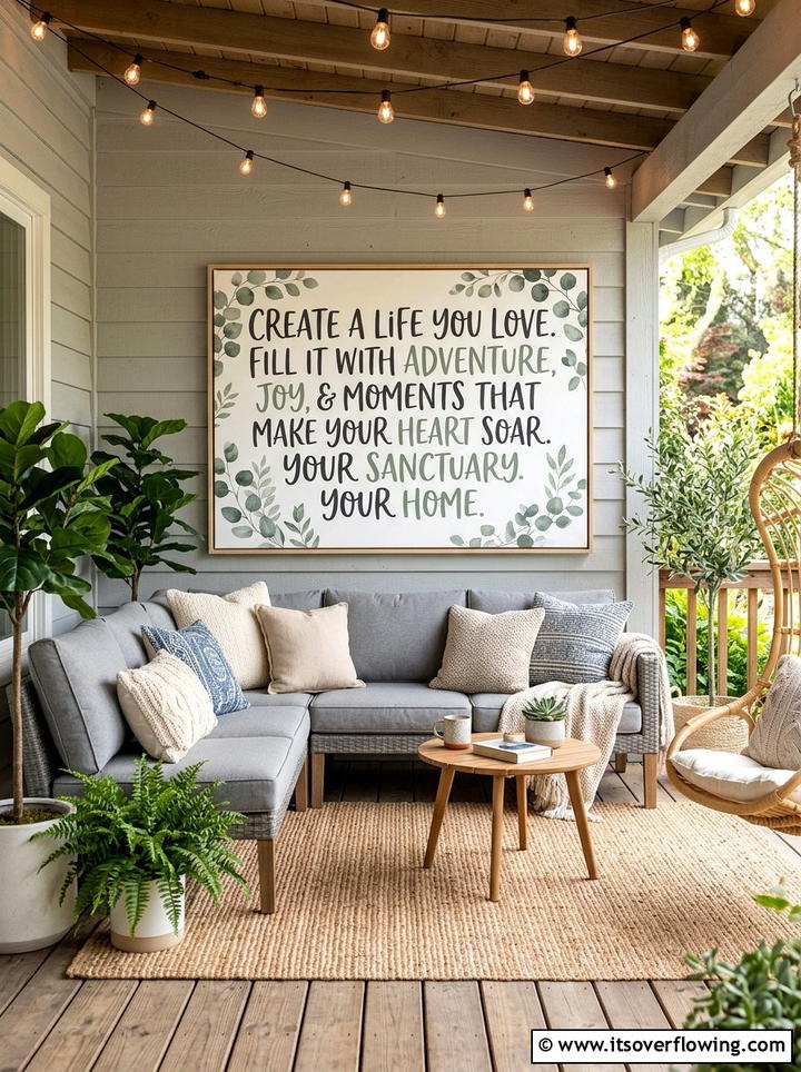 Inspirational quote porch wall art - 25 front porch ideas with signs and quotes