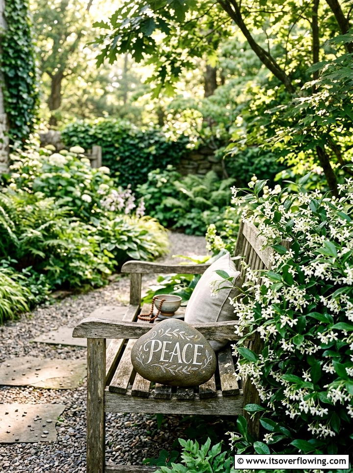Inspirational quote stone - 25 garden decor ideas with painted rocks
