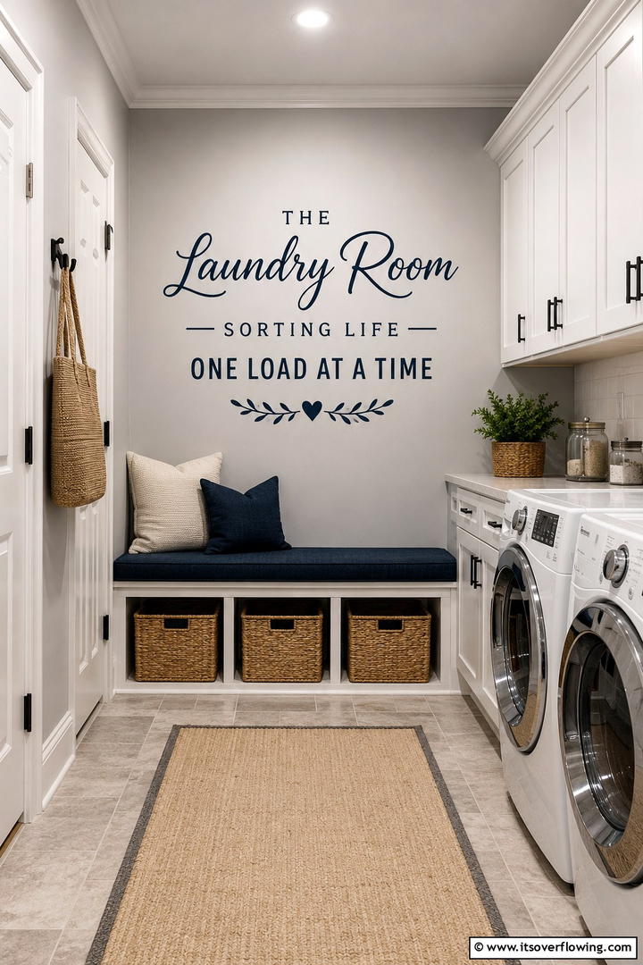 Inspiring Quote Walls - 30 Mudroom Laundry Room Combo Ideas for Efficient Spaces