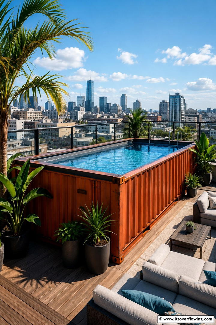 Integrated Eco Pool - 30 Shipping Container Pool Ideas for Modern Backyards