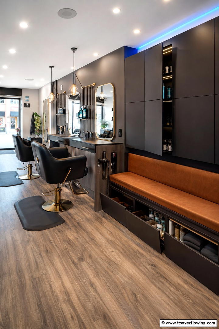Integrated Natural Elements - 30 Small Salon Interior Design Ideas for Compact Beauty Spaces