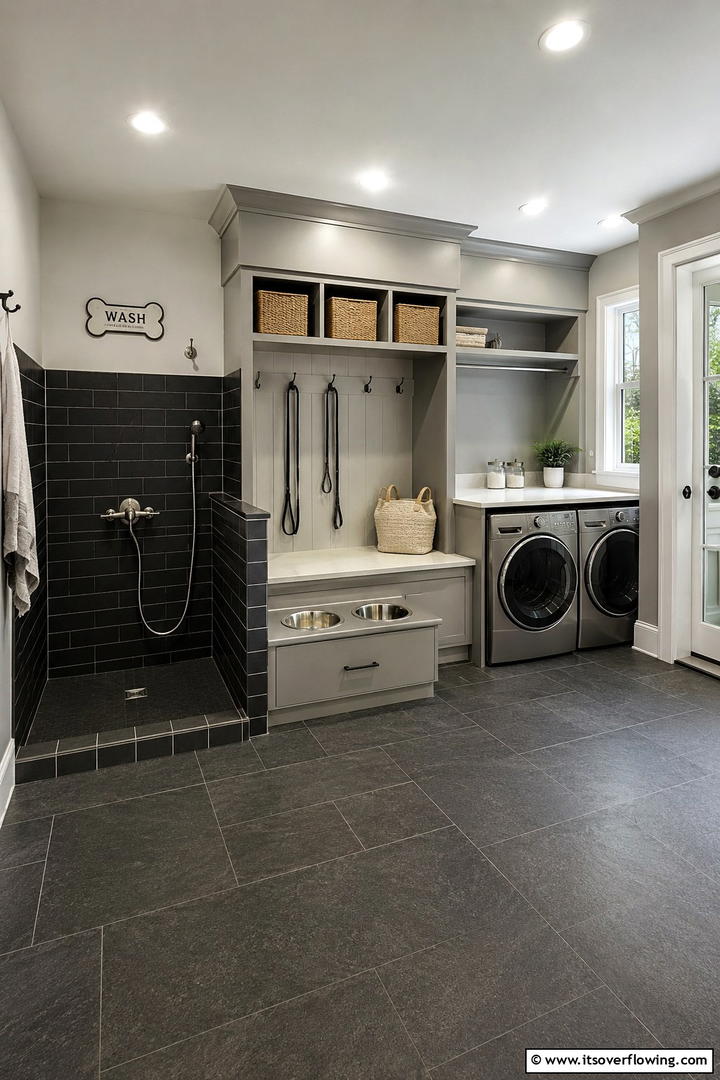 Integrated Pet Care Stations - 30 Mudroom Laundry Room Combo Ideas for Efficient Spaces