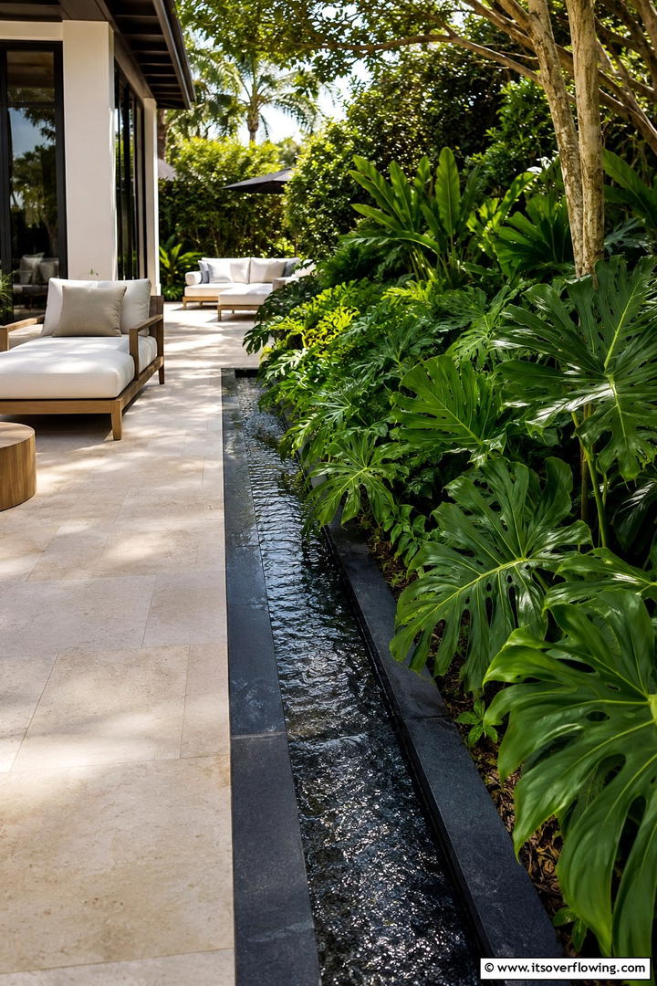 Integrated Water Feature Edging - 30 Modern Garden Edging Ideas to Define Your Outdoor Space