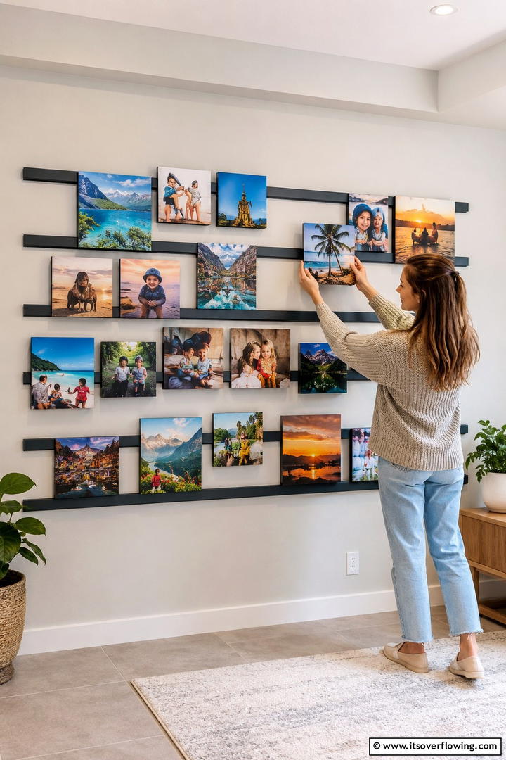 Interactive Photo Wall - 30 Photo Display Ideas to Showcase Your Favorite Memories