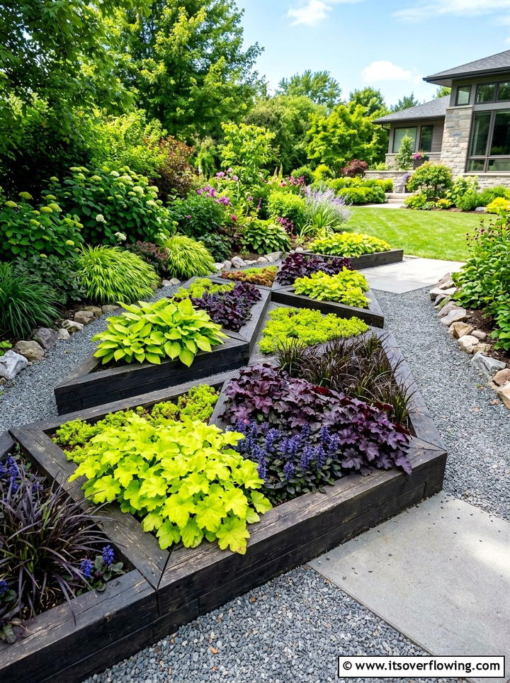 Interlocking triangle plant bed - 25 creative garden ideas with geometric beds
