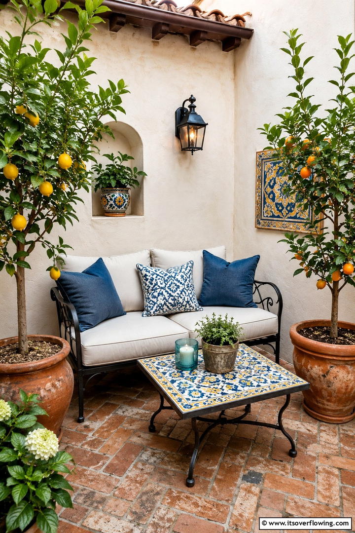 Intimate Courtyard Nook - 30 Spanish Mediterranean House Ideas for Warm Exteriors