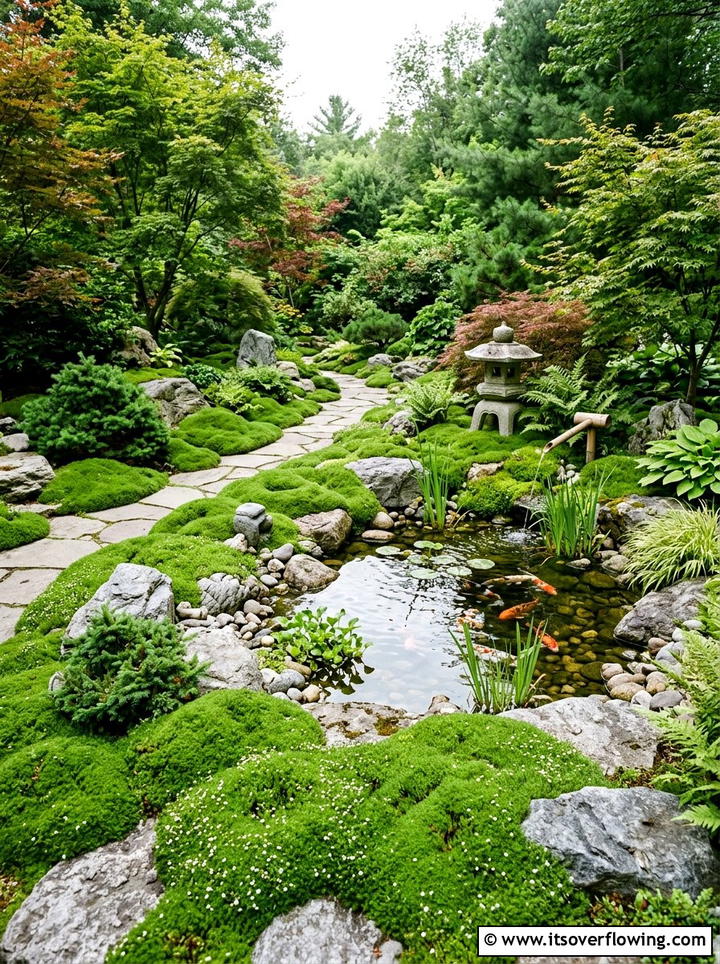 Irish moss rock garden - 25 creative garden ideas with clover lawn alternatives