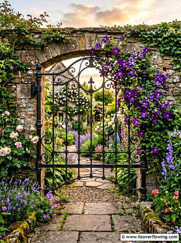 Iron Bed Frame - 25 garden decor ideas with vintage pieces