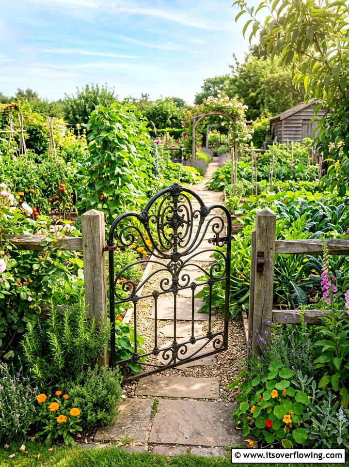 Iron Headboard Garden Gate - 25 garden ideas with old furniture