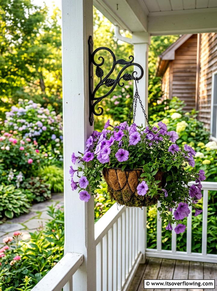 Iron Plant Hangers - 25 front porch ideas with metal decor
