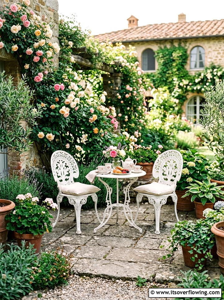 Iron furniture - 25 garden decor ideas for cottage gardens