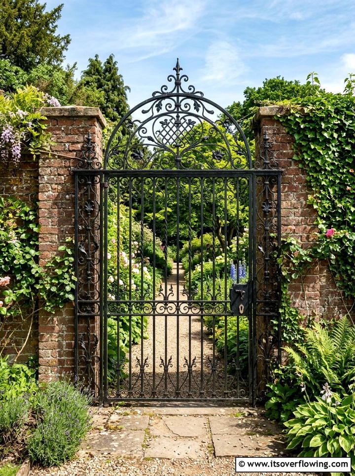 Iron garden gate - 25 garden ideas for traditional homes