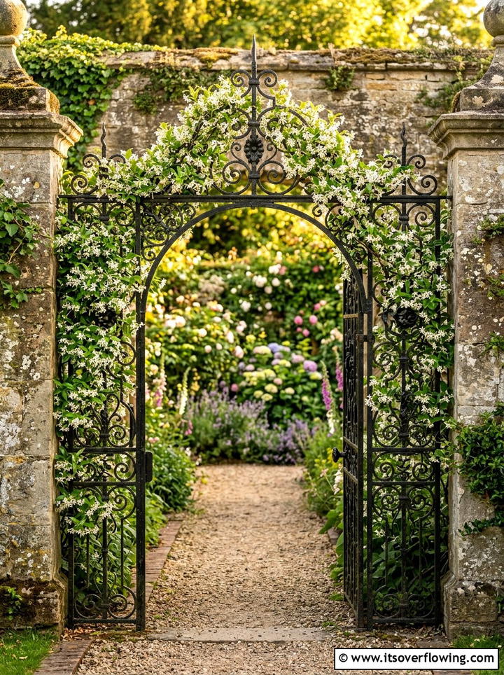 Iron gate plant trellis - 25 upcycled garden ideas with vertical gardens