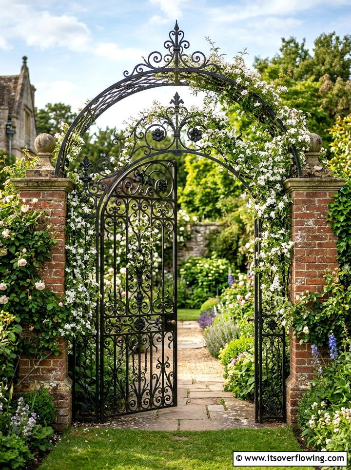Iron gate trellis - 25 garden ideas with trellis