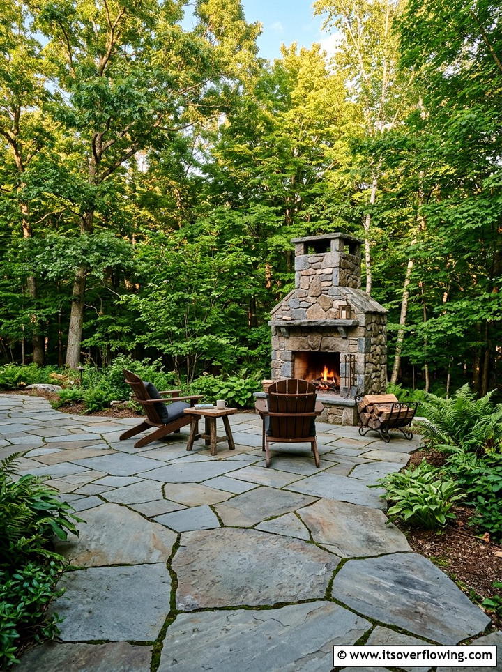 Irregular Bluestone Terrace - 25 backyard ideas with pavers