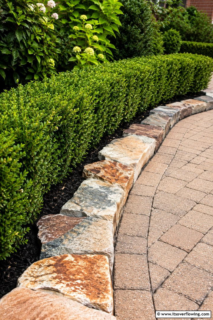 Irregular Rock Paver Border - 30 Stone Garden Edging Ideas for Defined Outdoor Spaces