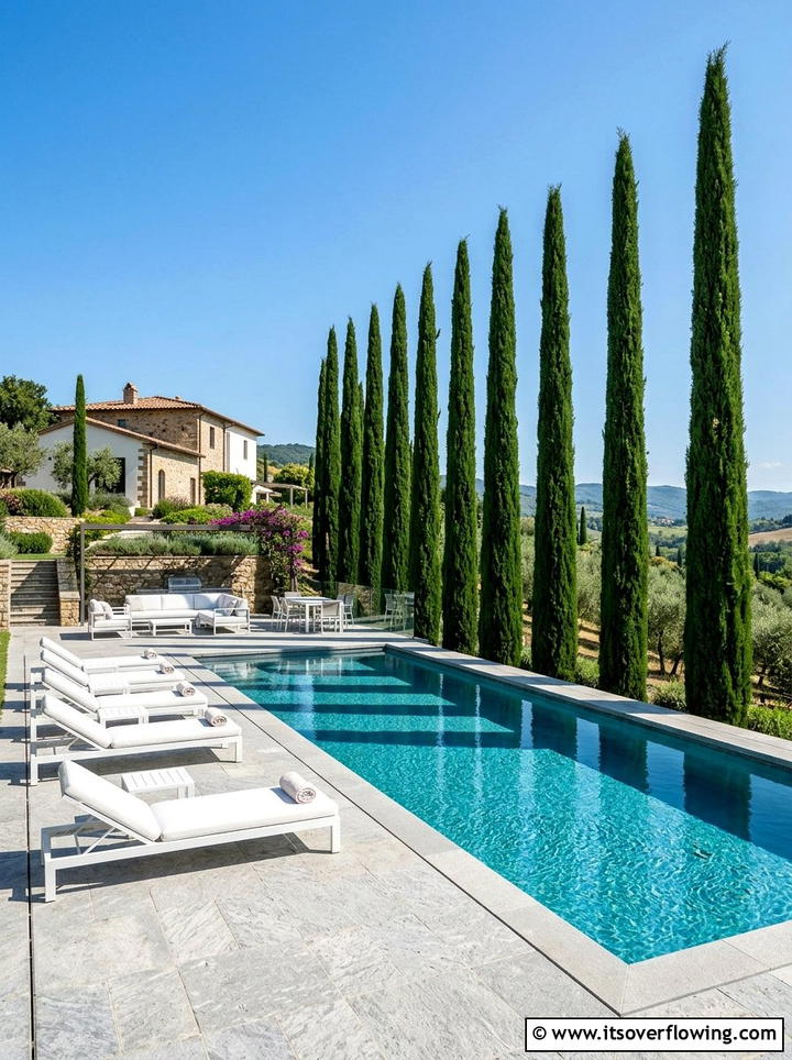 Italian Cypress Column - 25 backyard ideas with privacy trees