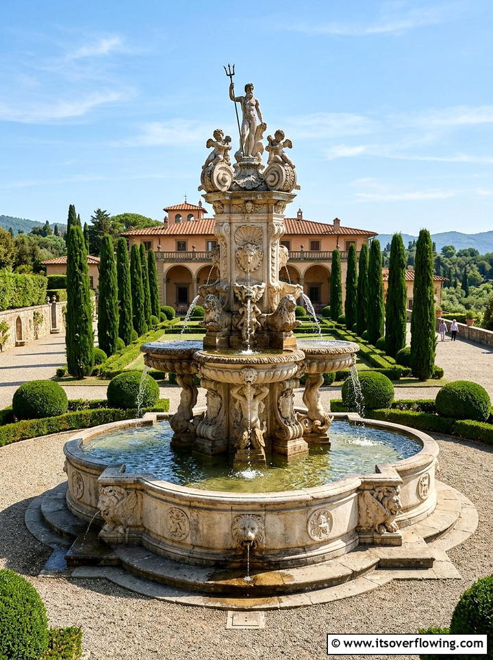 Italian Renaissance Fountain - 25 backyard ideas with fountain