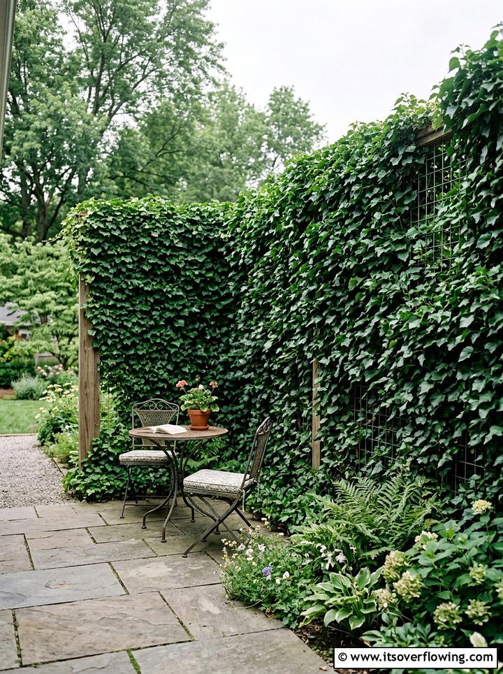 Ivy Privacy Screen - 25 garden ideas with vertical gardens