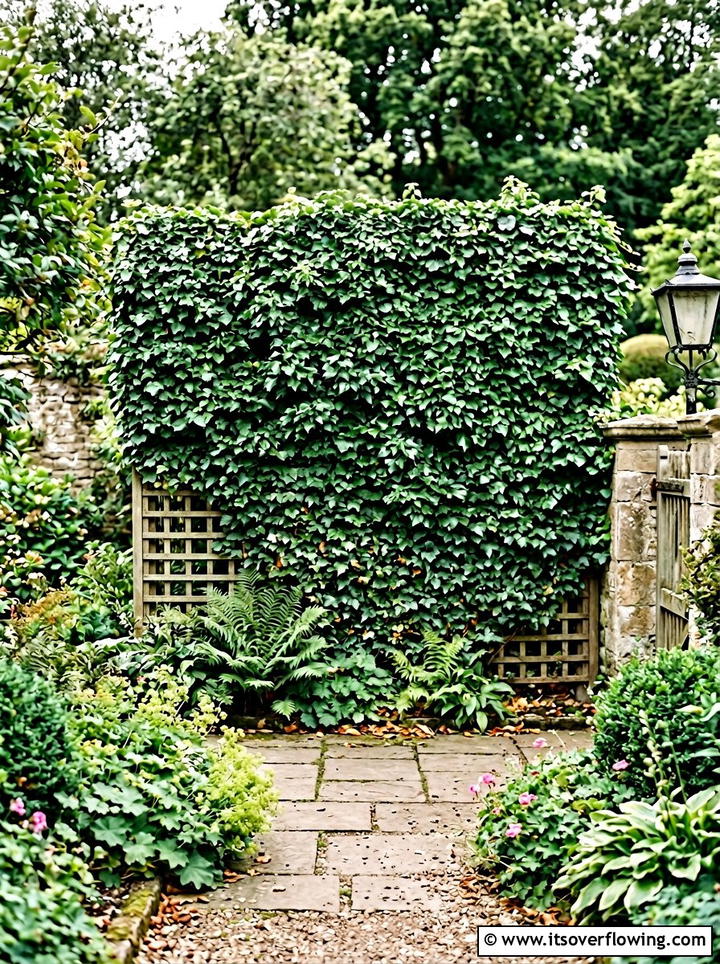 Ivy covered lattice wall - 25 backyard ideas with lattice wall