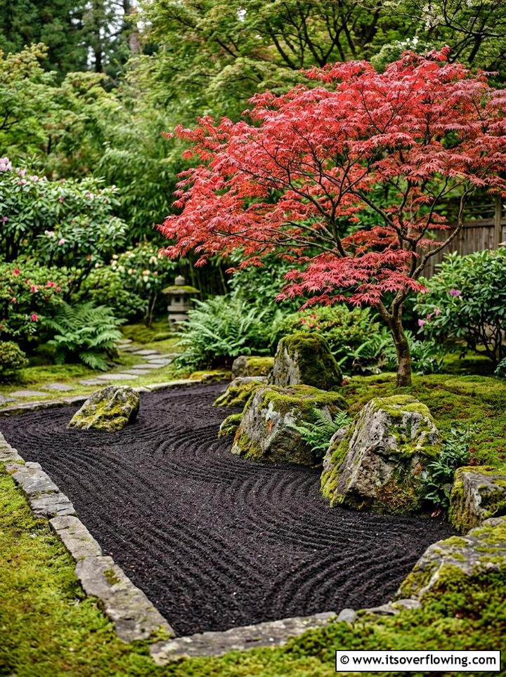 Japanese Garden Mulch - 25 backyard ideas with mulch beds