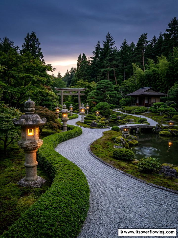Japanese Lantern Garden - 25 backyard ideas with japanese garden
