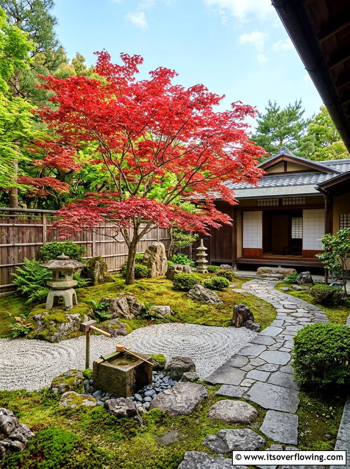 Japanese Maple Garden - 25 garden design ideas with low maintenance shrubs