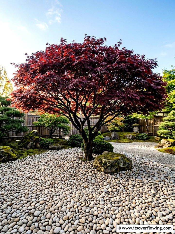 Japanese Maple With Light Stone - 25 garden design ideas with bold contrast