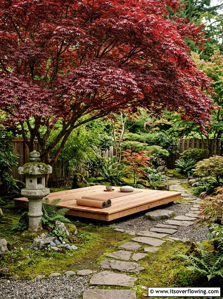 Japanese Maple Yoga Deck - 25 creative garden ideas with yoga decks