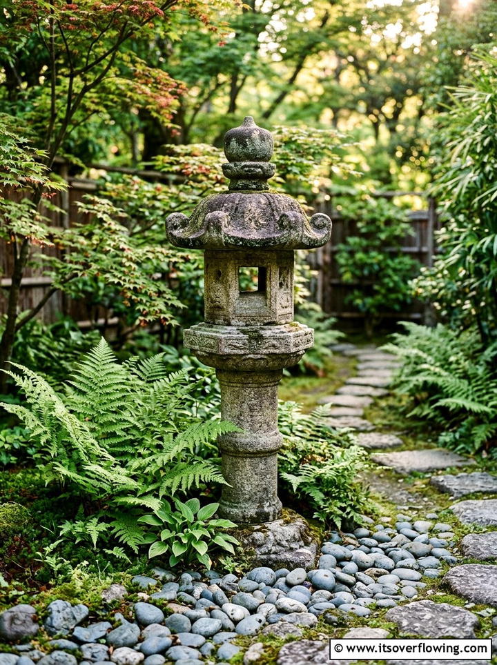 Japanese Stone Lantern - 25 garden decor ideas for zen gardens