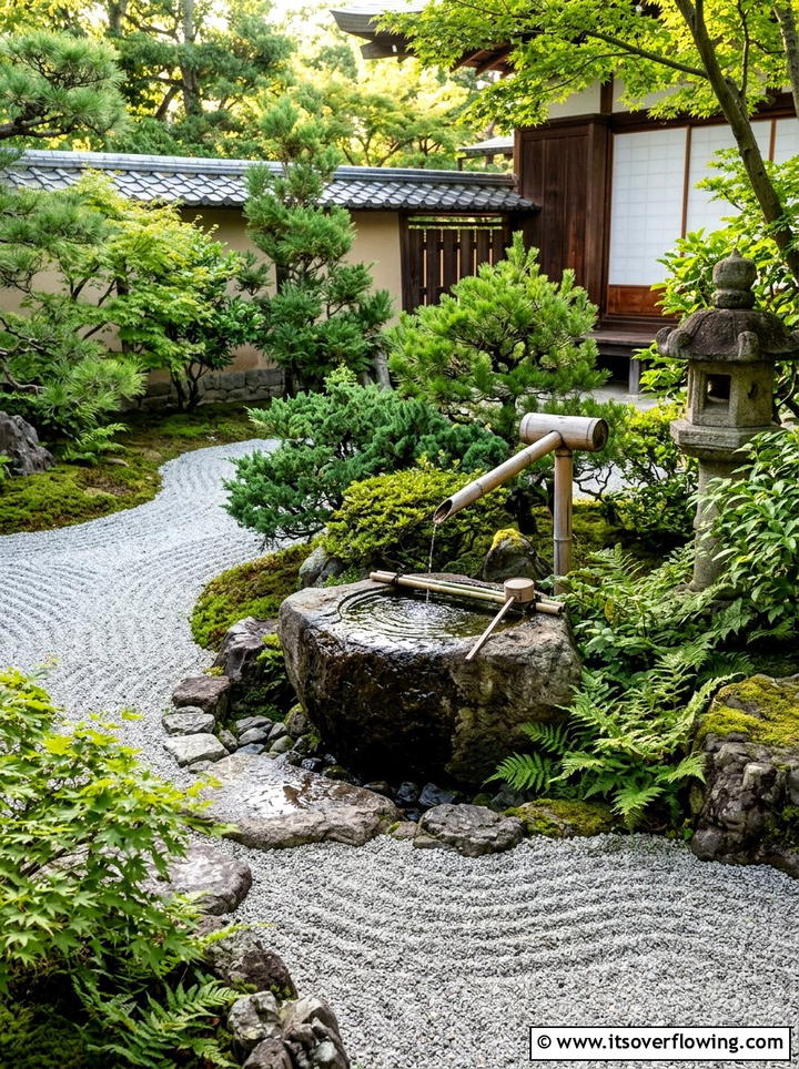 Japanese Water Basin Tsukubai - 25 creative garden ideas with mini ponds