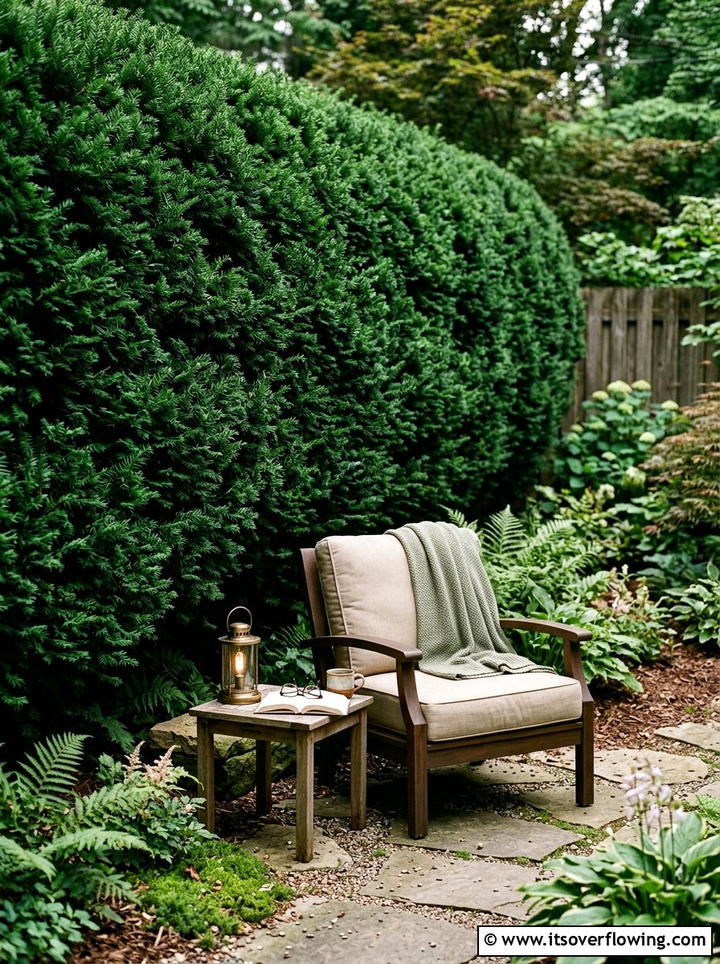 Japanese Yew Border - 25 backyard ideas with privacy trees