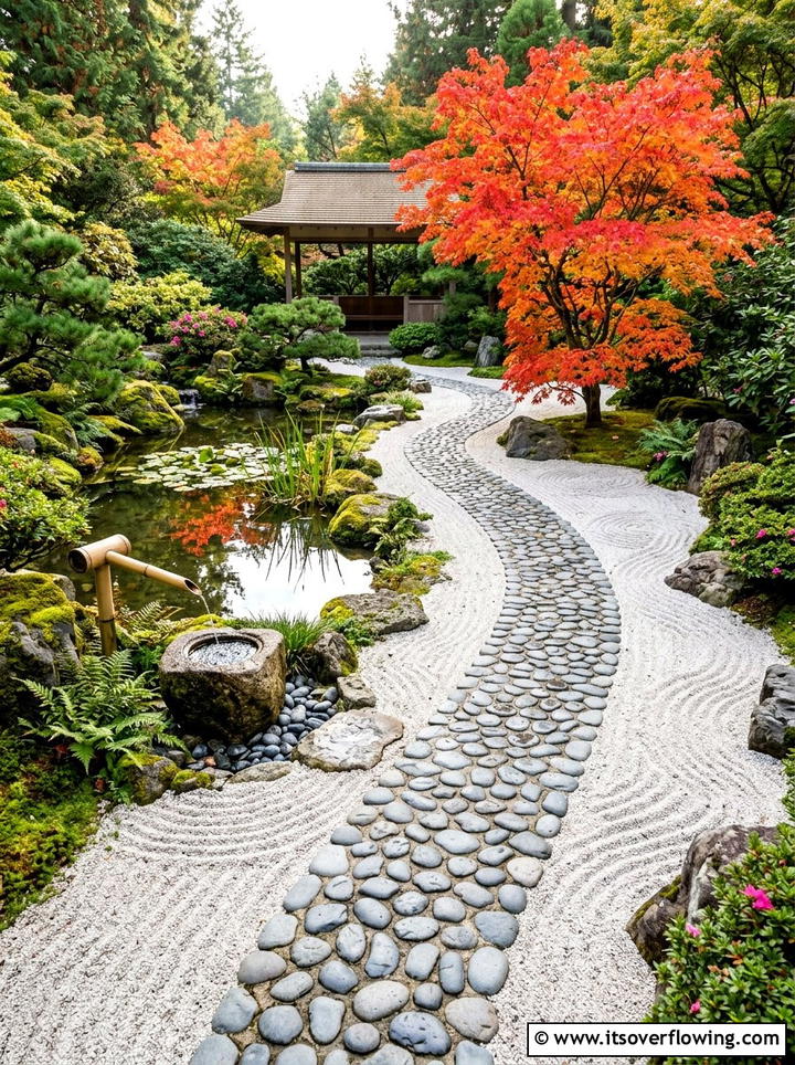 Japanese Zen Stone Path - 25 backyard ideas with stepping stones