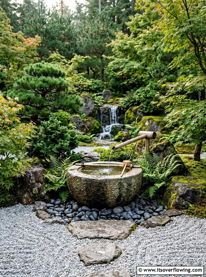 Japanese Zen Waterfall - 25 garden ideas with waterfall