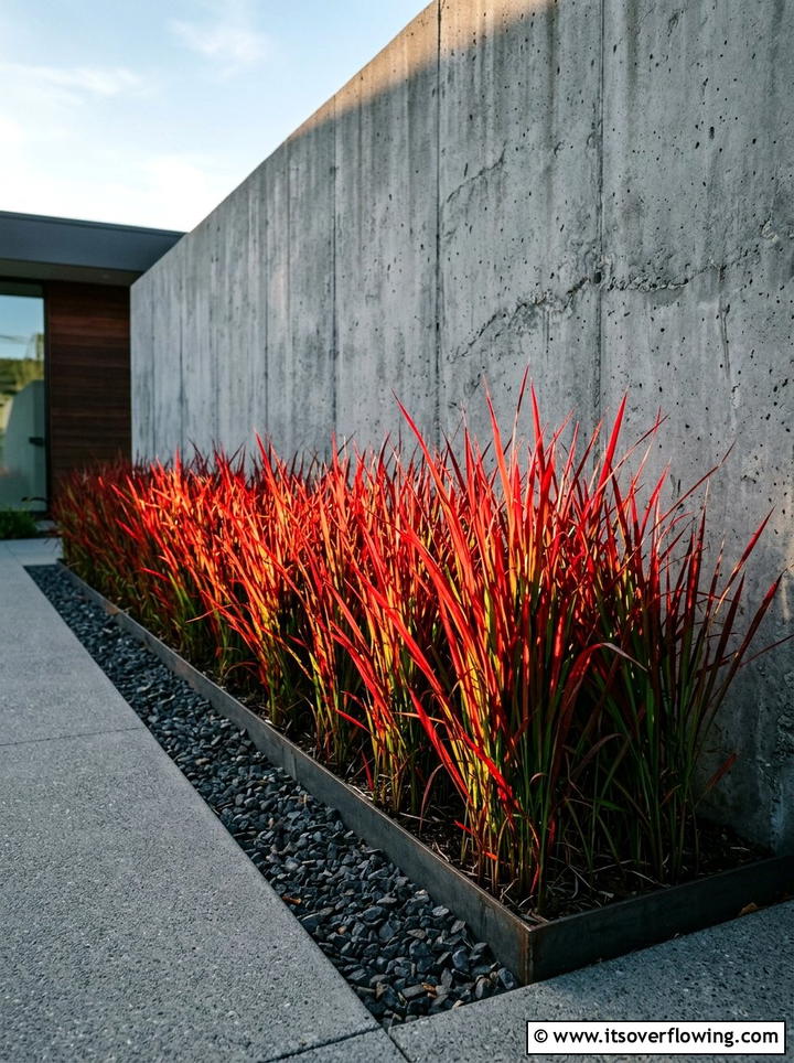 Japanese blood grass - 25 creative garden ideas for fall color