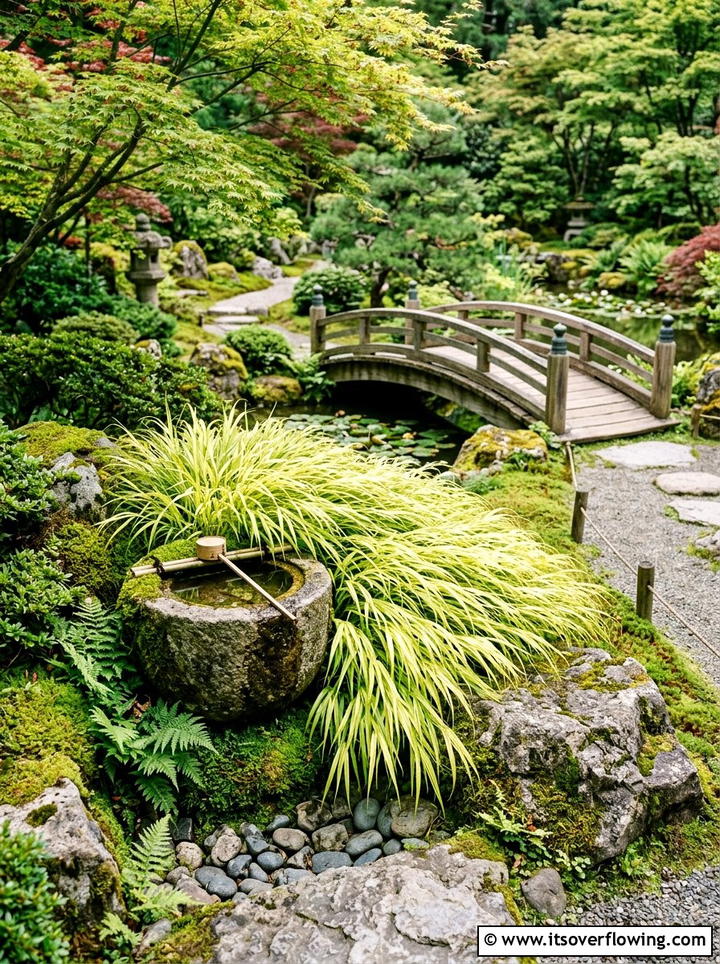 Japanese garden with forest grass - 25 garden ideas with ornamental grasses