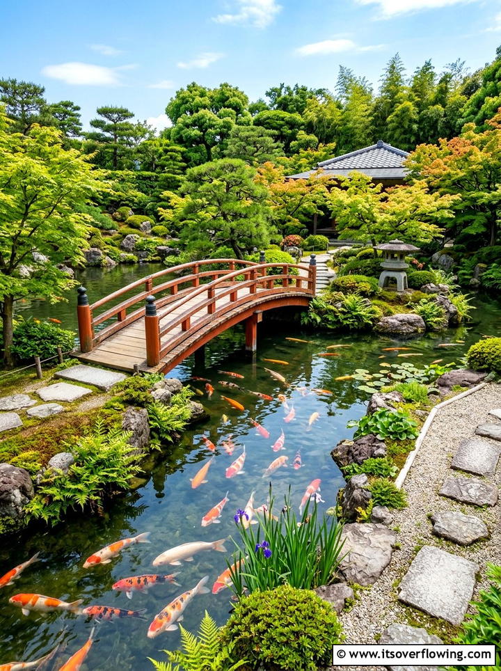 Japanese koi pond - 25 garden design ideas with water features