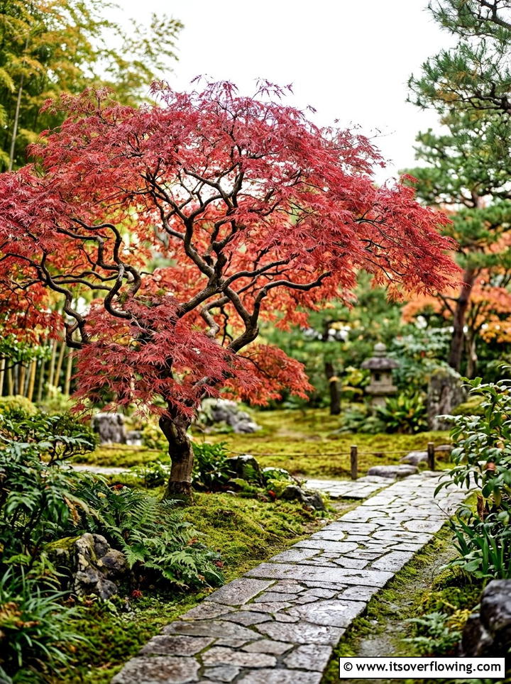 Japanese maple tree - 25 garden ideas for rainy climate